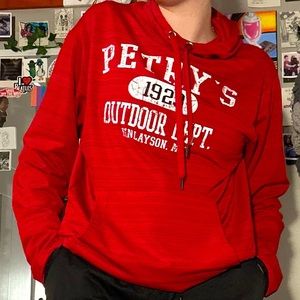 Bright red Perry’s Bait Shop hoodie❤️❤️❤️